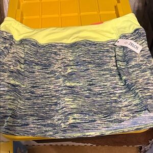 ZELOS Neon Yellow & Blue Space-Dye Active Mini Skirt